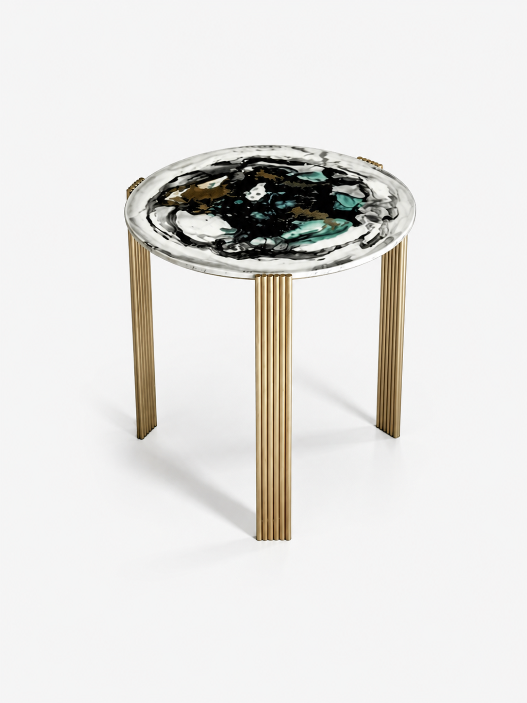 SORREN Blue Sapphire Marble Nesting Side Table Set