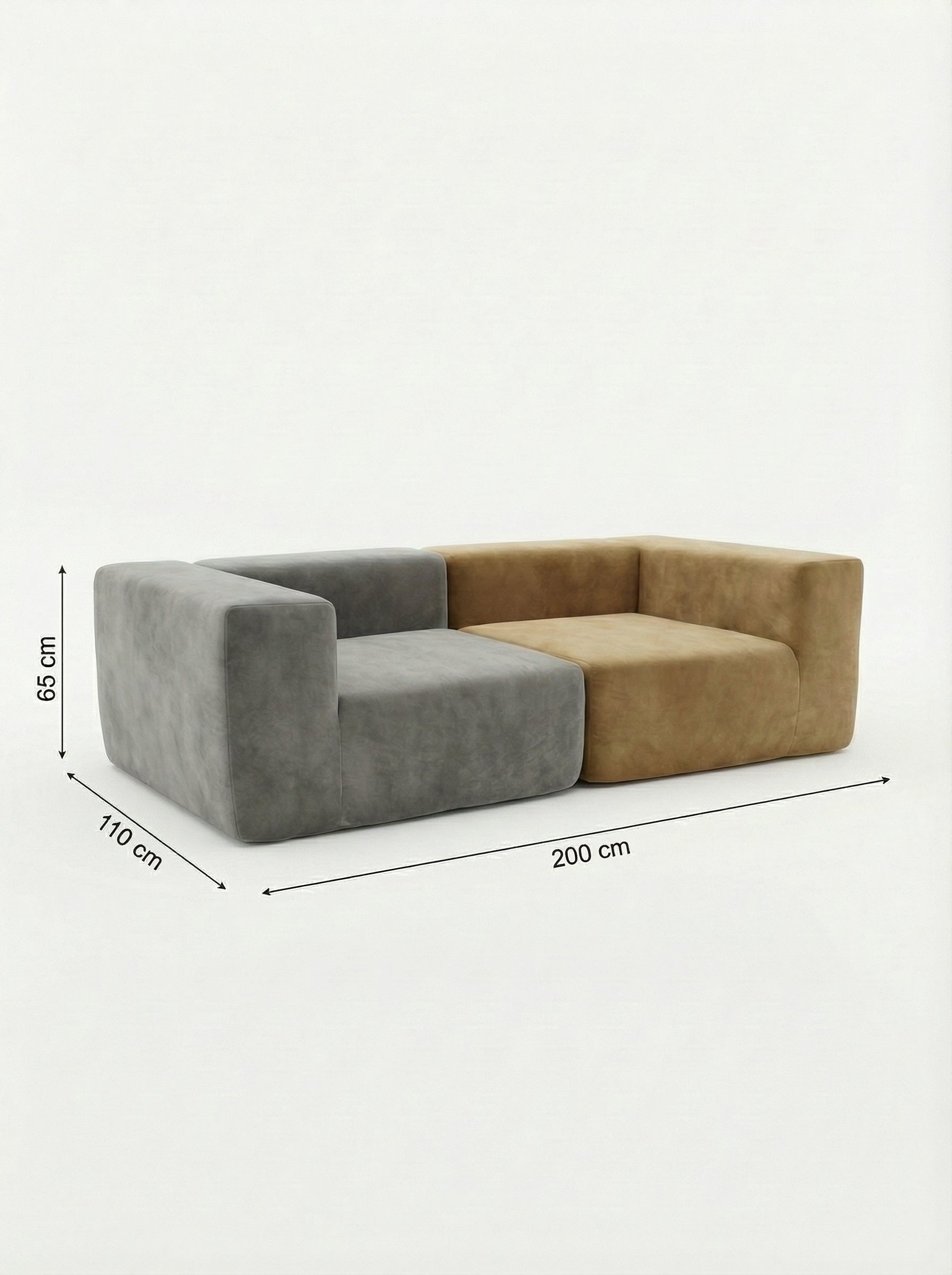 SAND & SLATE 3-Seater Duo Modular Sofa