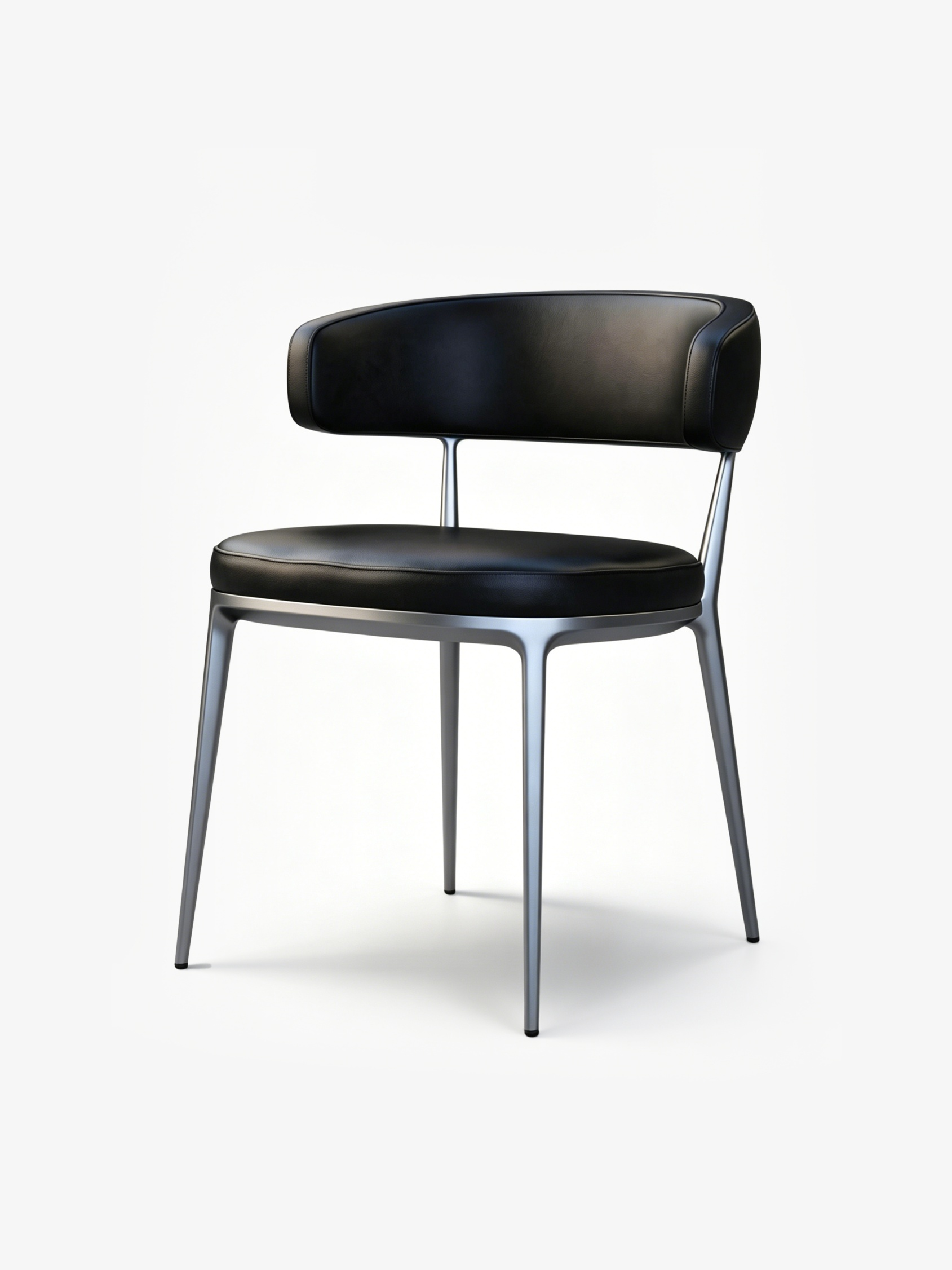 CIRCA Black Leather Dining Chair