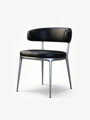 CIRCA Black Leather Dining Chair