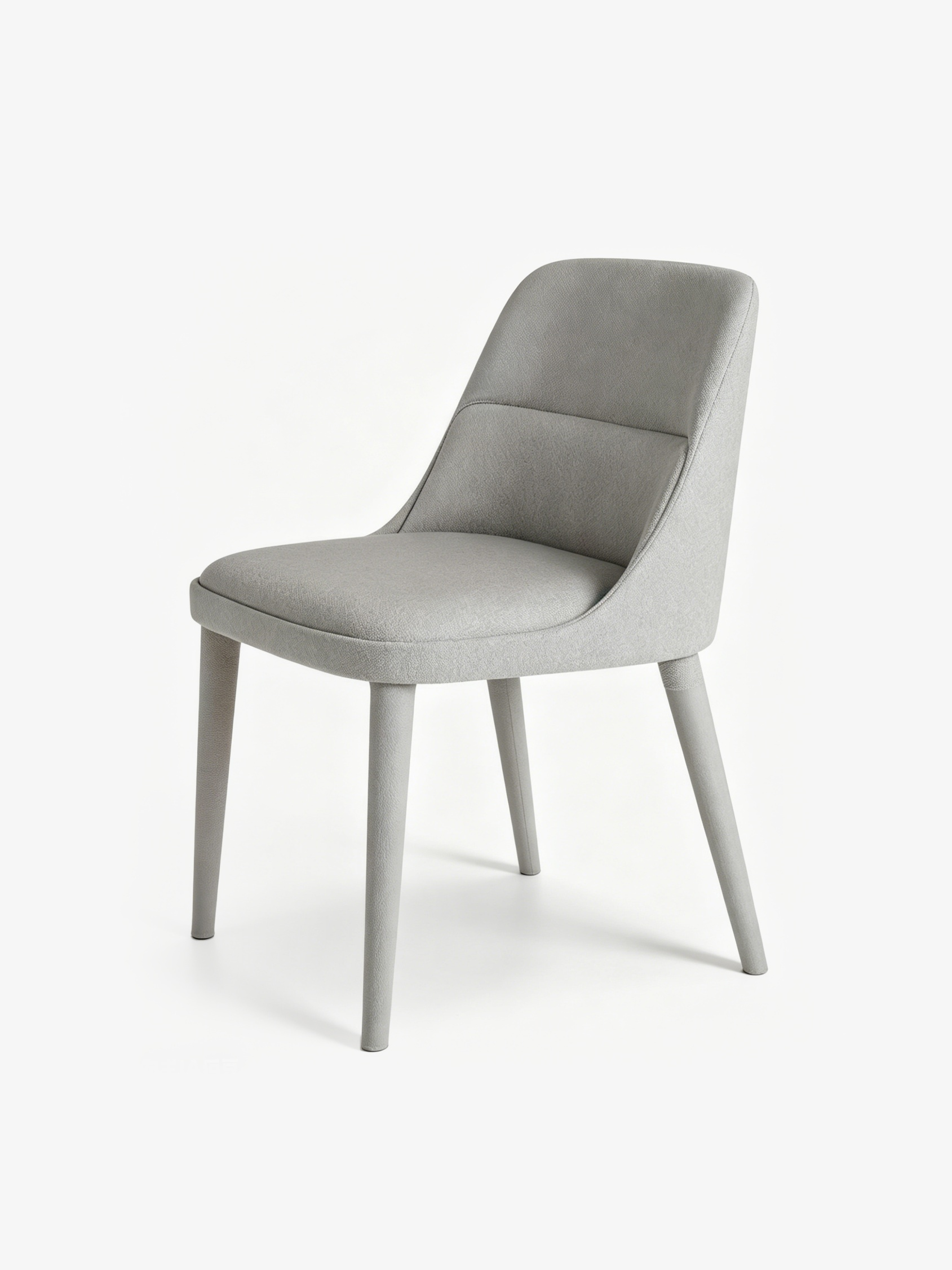 ELVIN Grey Fabric and Wood Dining Chair