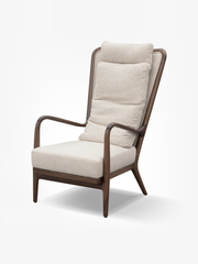 ALTO Solid Black Walnut High-Back Lounge Chair
