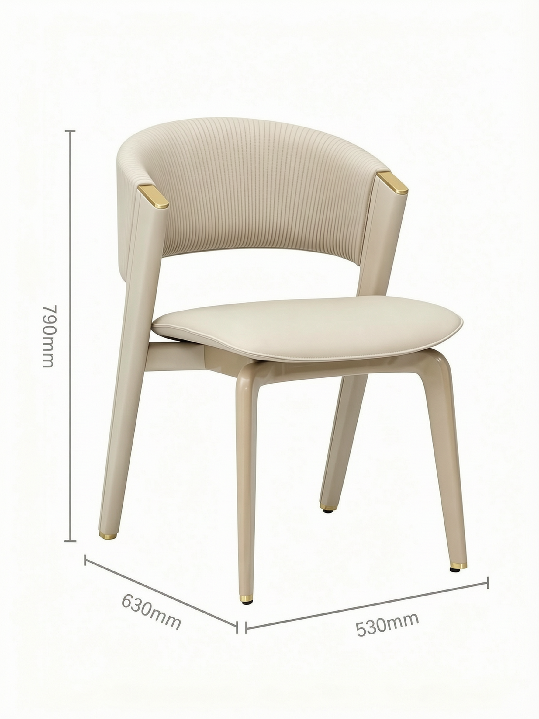 AURELIA Ribbed Saddle Leather Dining Chair