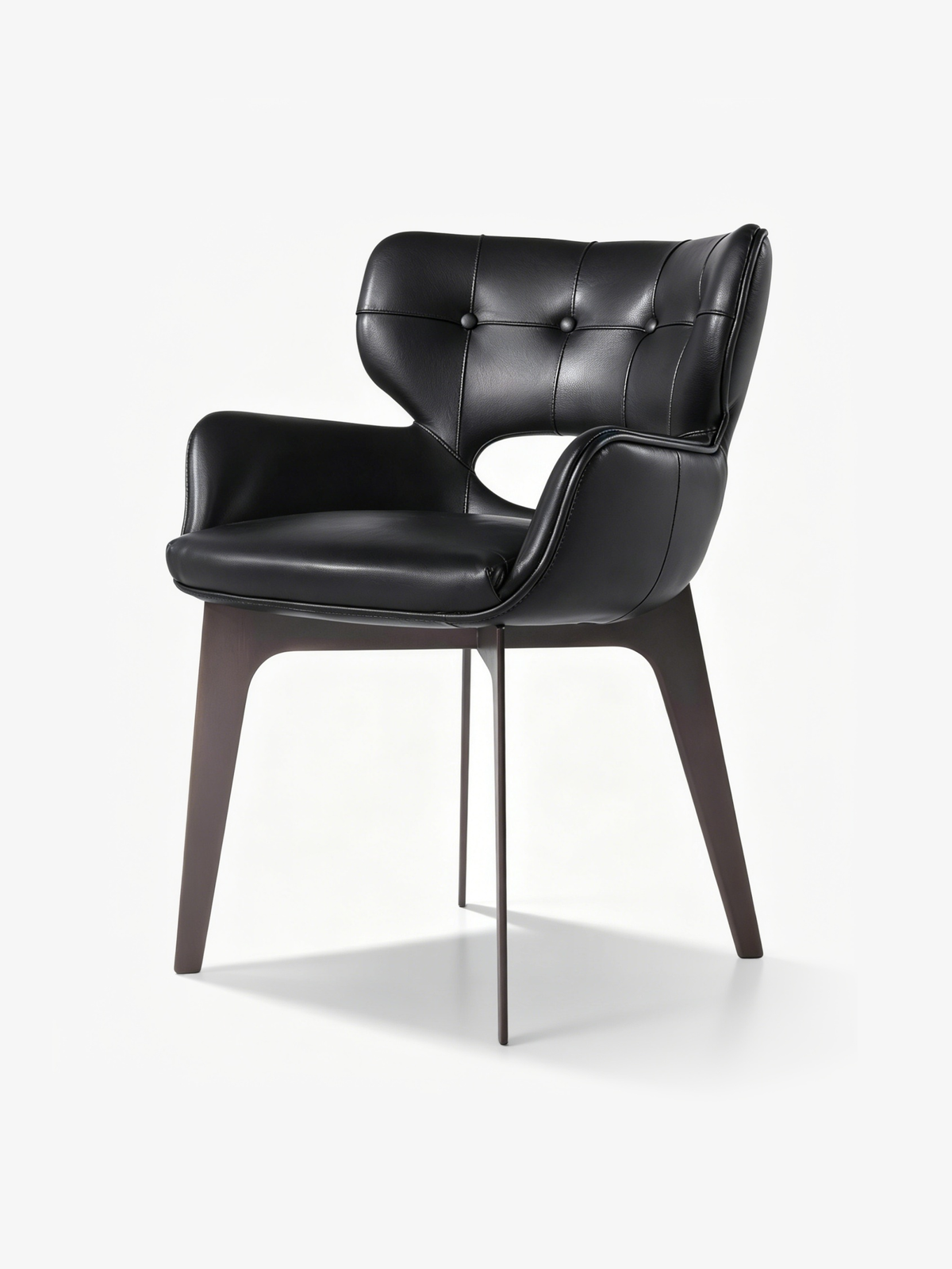 VIREN Cut-Out Leather Dining Chair