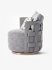 SAVONA Swivel Fabric Lounge Chair