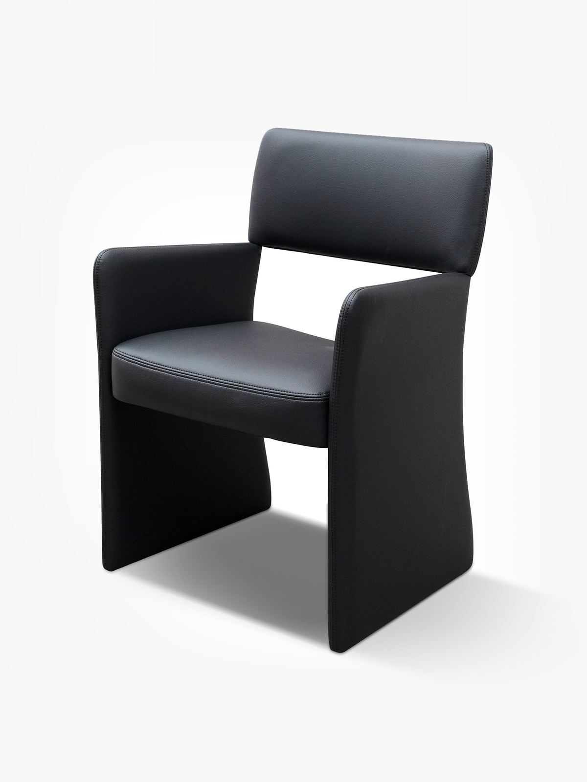 NORDEN Black Vegan Leather Dining Armchair
