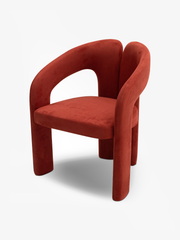ARCH Terracotta Sculpted Fabric Accent Chair